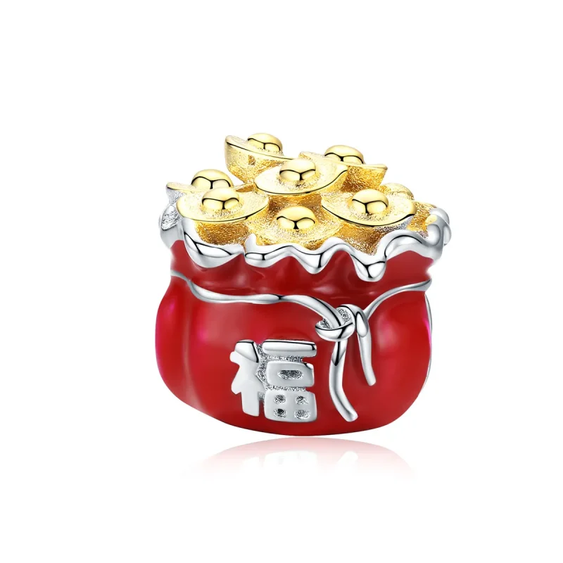 (imagine pentru) Talisman Tip Pandora Lucky Bag în două nuanțe - BSC100