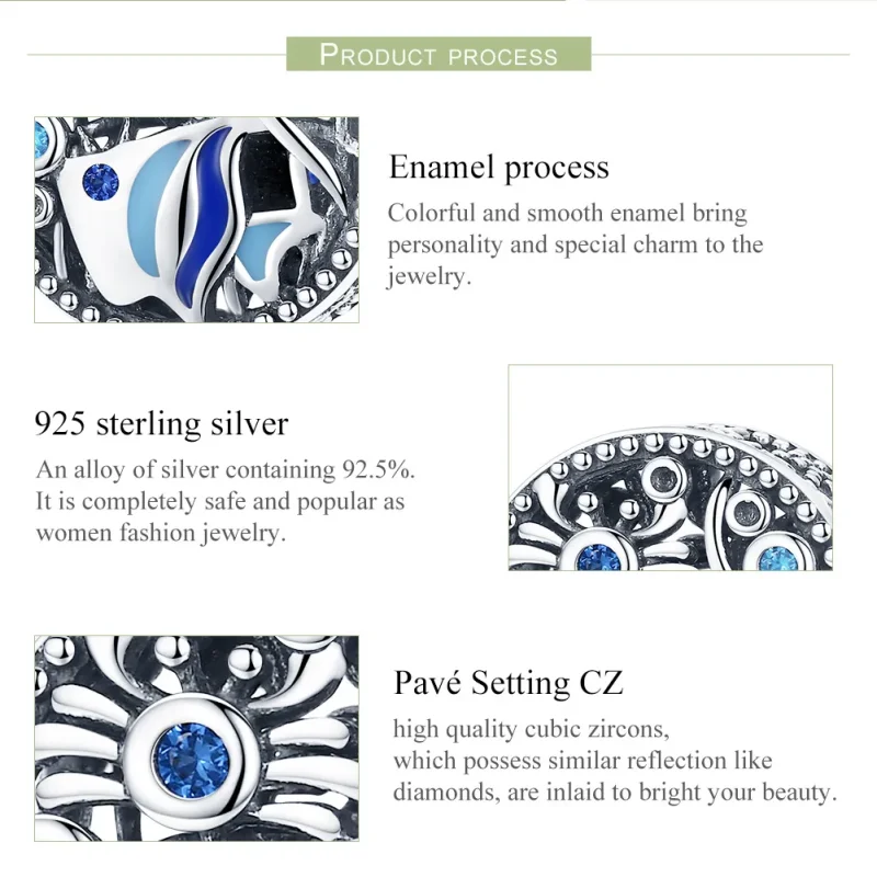 (imagine pentru) Talisman Tip Pandora Lumea subacvatică Ocean Life din argint - SCC763 - Vizualizare 7