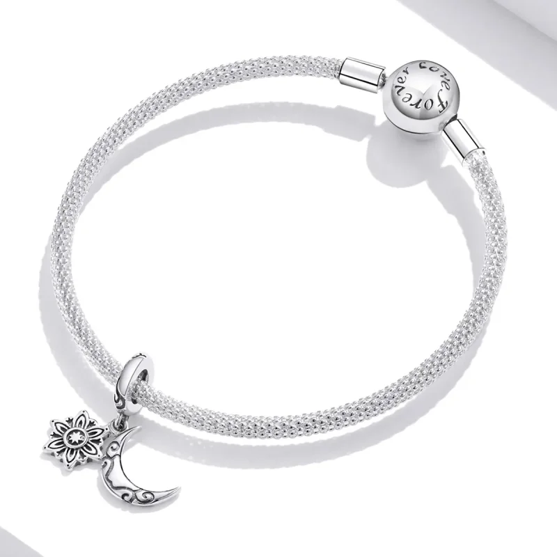 (imagine pentru) Talisman Tip Pandora Luna Lotus din argint - SCC1826 - Vizualizare 3
