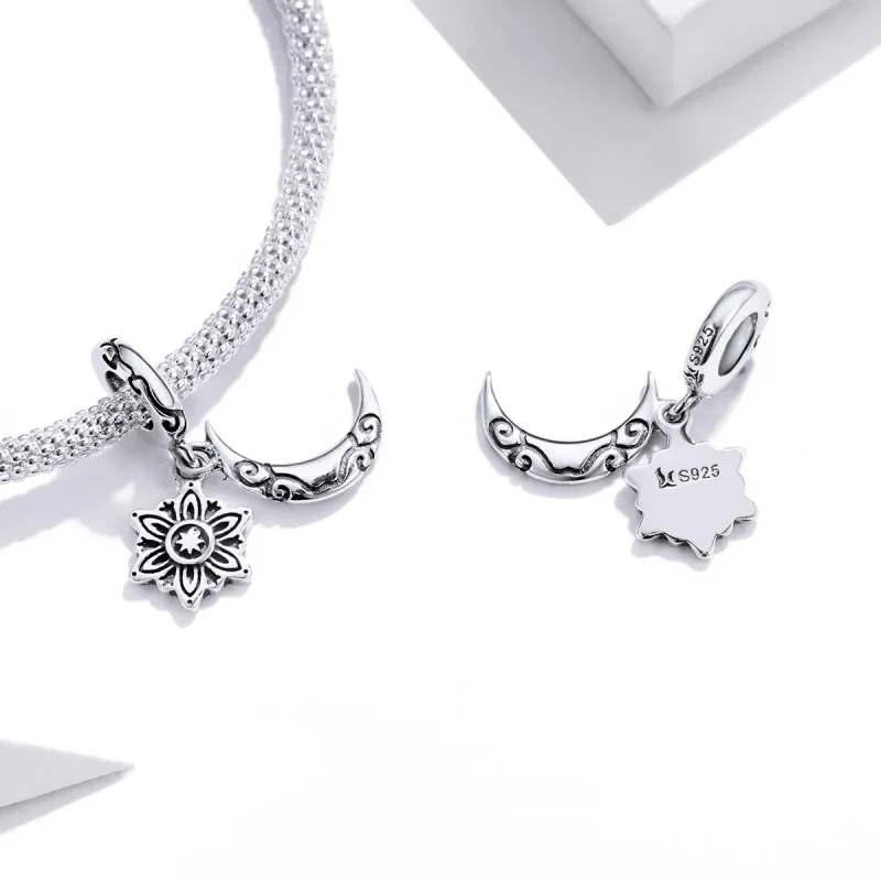 (imagine pentru) Talisman Tip Pandora Luna Lotus din argint - SCC1826 - Vizualizare 4