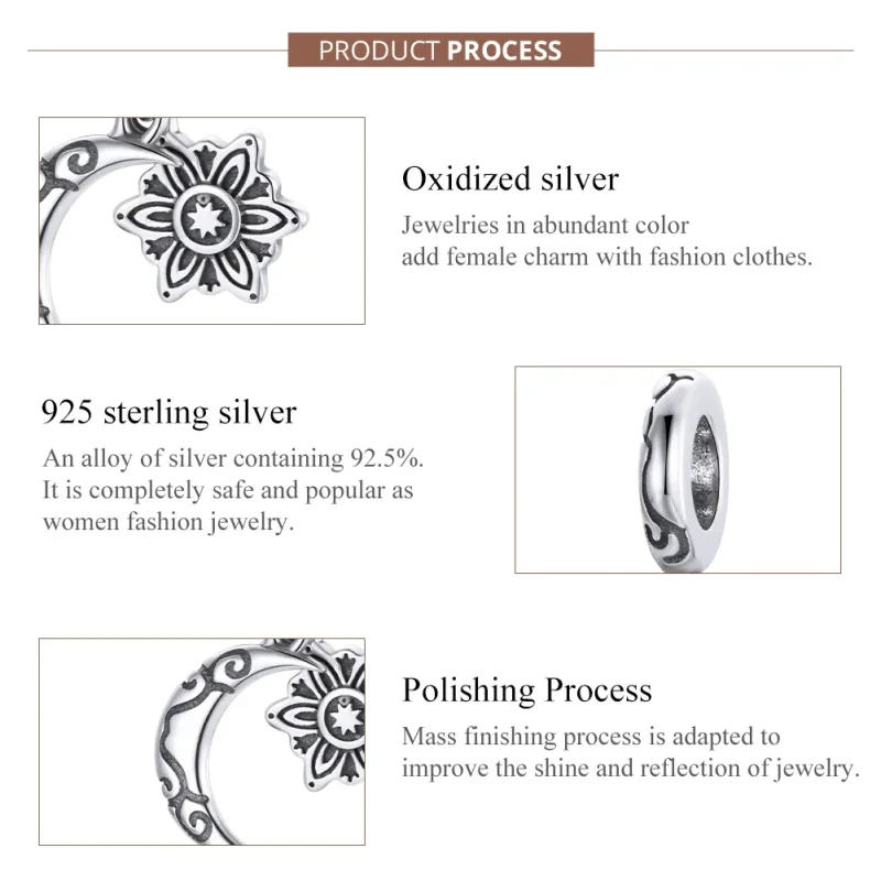 (imagine pentru) Talisman Tip Pandora Luna Lotus din argint - SCC1826 - Vizualizare 7