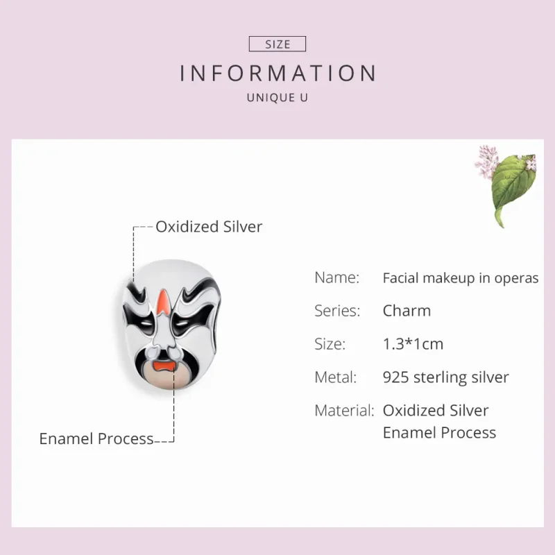 (imagine pentru) Talisman Tip Pandora Machiaj facial în operă din argint - SCC1192 - Vizualizare 3