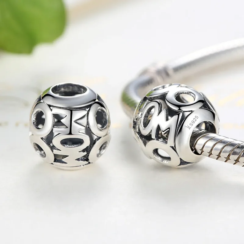 (imagine pentru) Talisman Tip Pandora Mama ajurată din argint - SCC060 - Vizualizare 2