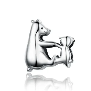 (imagine pentru) Talisman Tip Pandora Mama și copilul ursului polar din argint - SCC1207