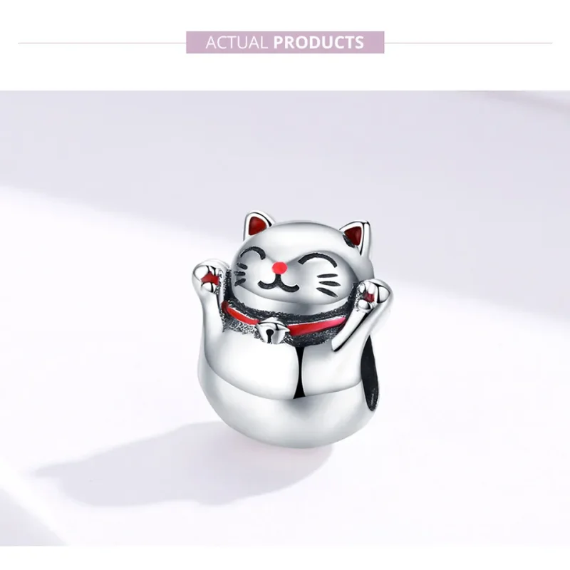 (imagine pentru) Talisman Tip Pandora Maneki Neko din argint - SCC1178 - Vizualizare 5