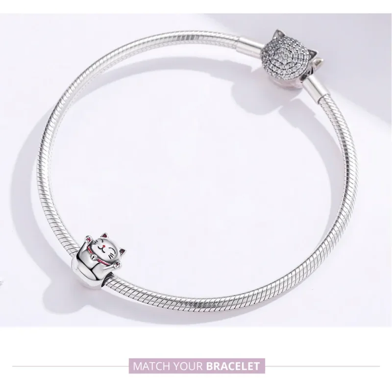 (imagine pentru) Talisman Tip Pandora Maneki Neko din argint - SCC1178 - Vizualizare 6