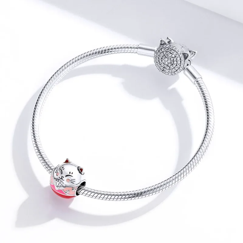 (imagine pentru) Talisman Tip Pandora Maneki Neko din argint - SCC1341 - Vizualizare 3