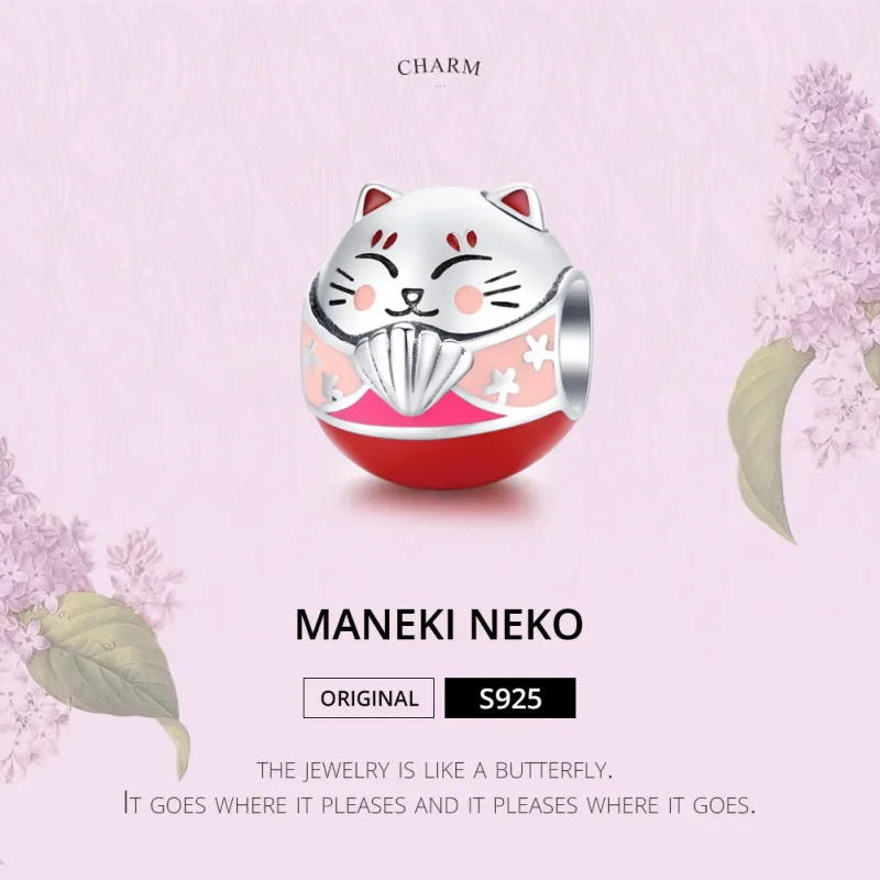 (imagine pentru) Talisman Tip Pandora Maneki Neko din argint - SCC1341 - Vizualizare 6