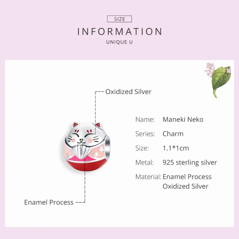 (imagine pentru) Talisman Tip Pandora Maneki Neko din argint - SCC1341 - Vizualizare 7