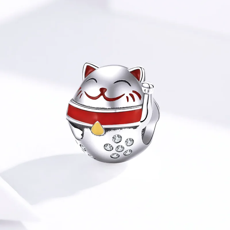 (imagine pentru) Talisman Tip Pandora Maneki Neko din argint - SCC1374 - Vizualizare 2
