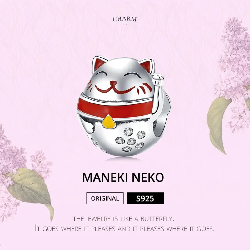 (imagine pentru) Talisman Tip Pandora Maneki Neko din argint - SCC1374 - Vizualizare 5