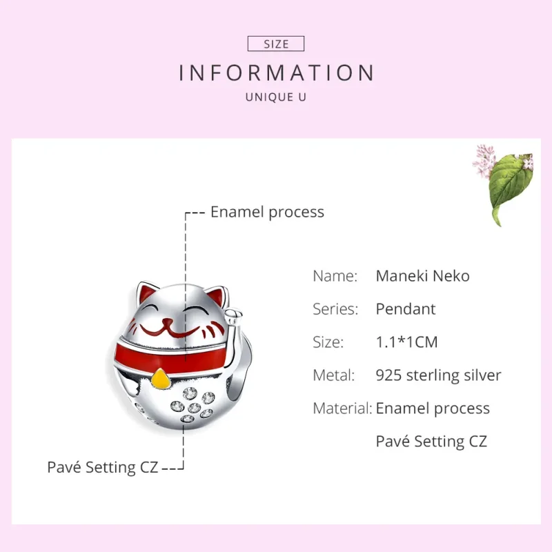 (imagine pentru) Talisman Tip Pandora Maneki Neko din argint - SCC1374 - Vizualizare 6