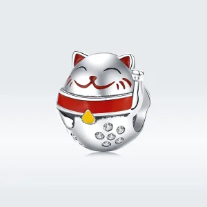 (imagine pentru) Talisman Tip Pandora Maneki Neko din argint - SCC1374