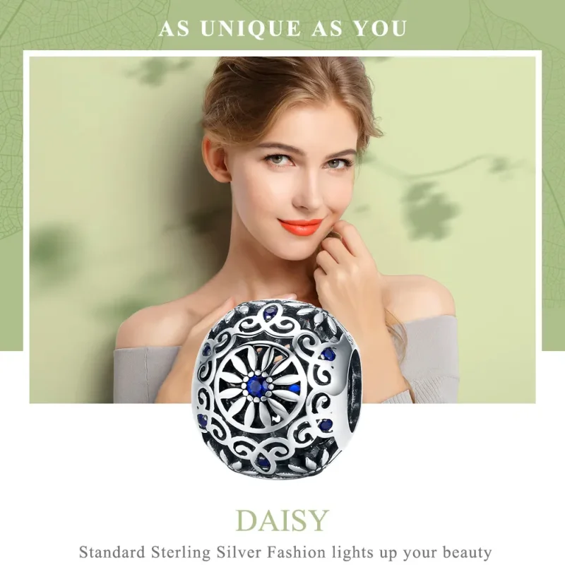 (imagine pentru) Talisman Tip Pandora Margaretă din argint - SCC1119 - Vizualizare 2