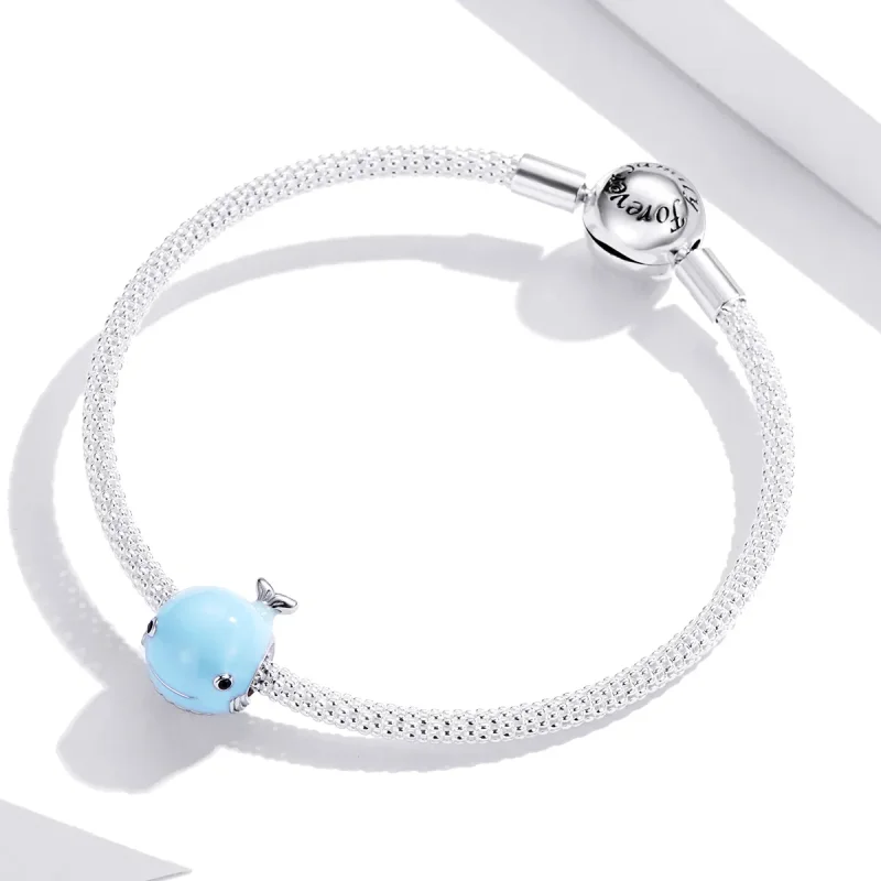 (imagine pentru) Talisman Tip Pandora Mică balenă albastră din argint - BSC250 - Vizualizare 2