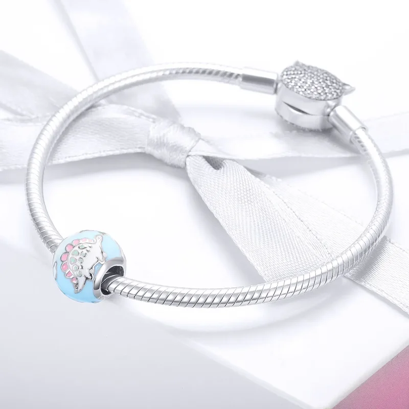 (imagine pentru) Talisman Tip Pandora Mica familie dinozaur din argint - SCC909 - Vizualizare 2