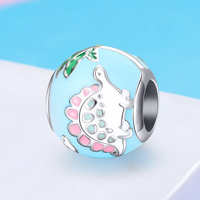 (imagine pentru) Talisman Tip Pandora Mica familie dinozaur din argint - SCC909 - Vizualizare 4
