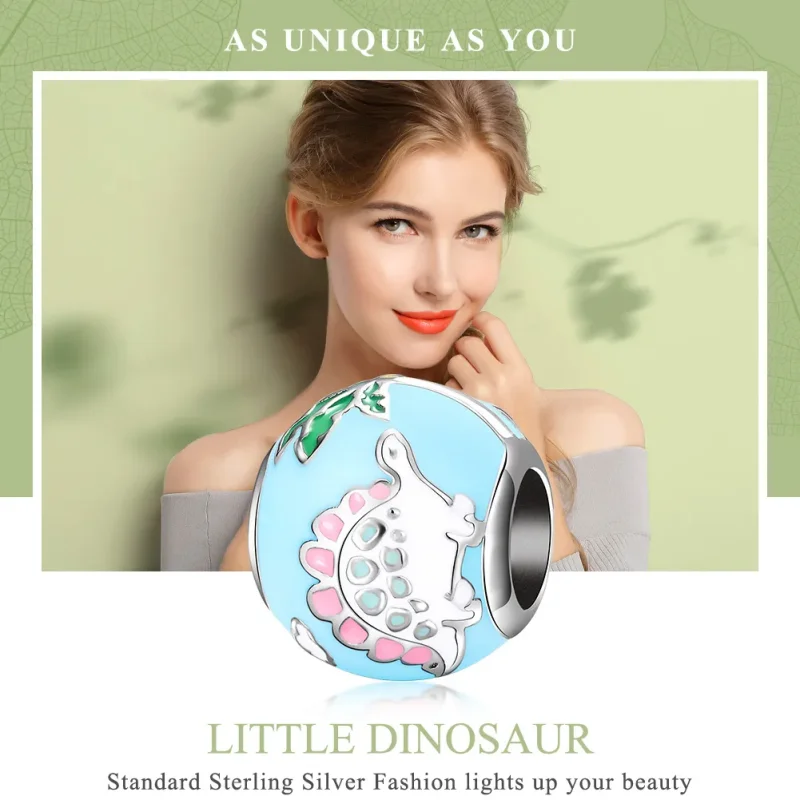 (imagine pentru) Talisman Tip Pandora Mica familie dinozaur din argint - SCC909 - Vizualizare 6