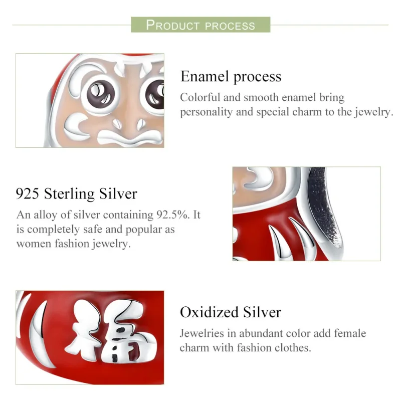 (imagine pentru) Talisman Tip Pandora Micul Daruma din argint - SCC1087 - Vizualizare 4