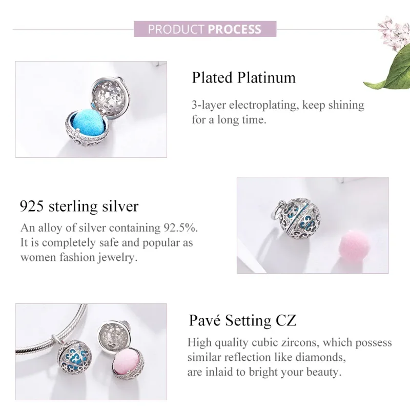 (imagine pentru) Talisman Tip Pandora Minge parfumată din argint - SCC1198 - Vizualizare 4
