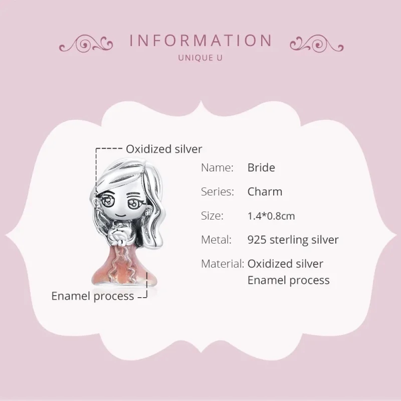(imagine pentru) Talisman Tip Pandora Mireasă din argint - SCC1811 - Vizualizare 6