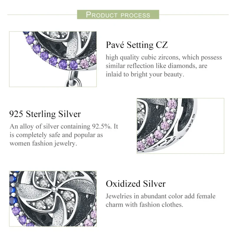 (imagine pentru) Talisman Tip Pandora Moara de vant din argint - SCC1081 - Vizualizare 4