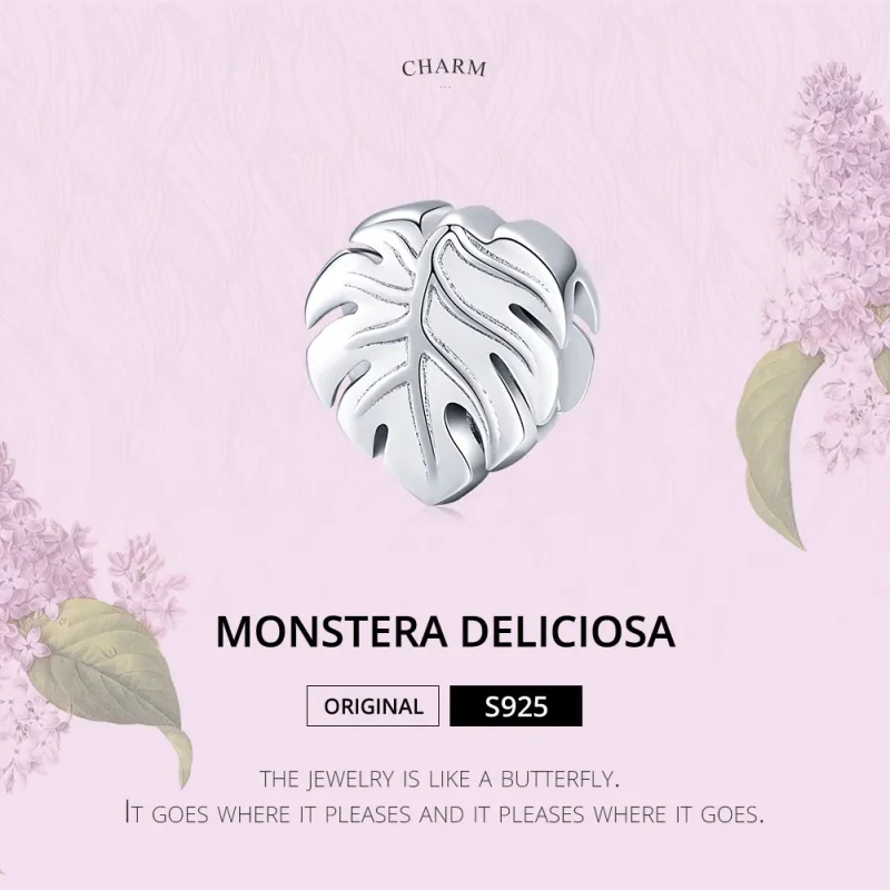 (imagine pentru) Talisman Tip Pandora Monstera din argint - BSC141 - Vizualizare 6