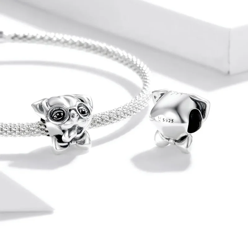 (imagine pentru) Talisman Tip Pandora Mops din argint - SCC1626 - Vizualizare 4