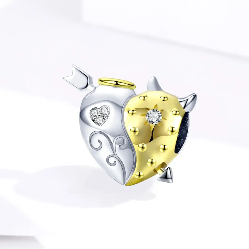 (imagine pentru) Talisman Tip Pandora Înger diavol în două nuanțe - BSC107 - Vizualizare 2