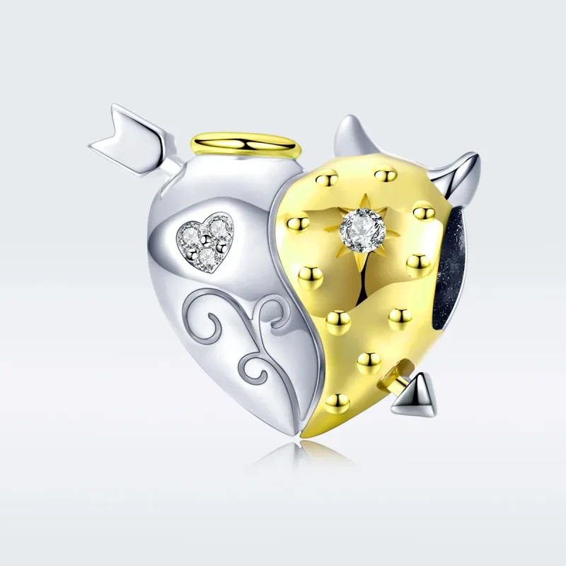(imagine pentru) Talisman Tip Pandora Înger diavol în două nuanțe - BSC107 - Vizualizare 5