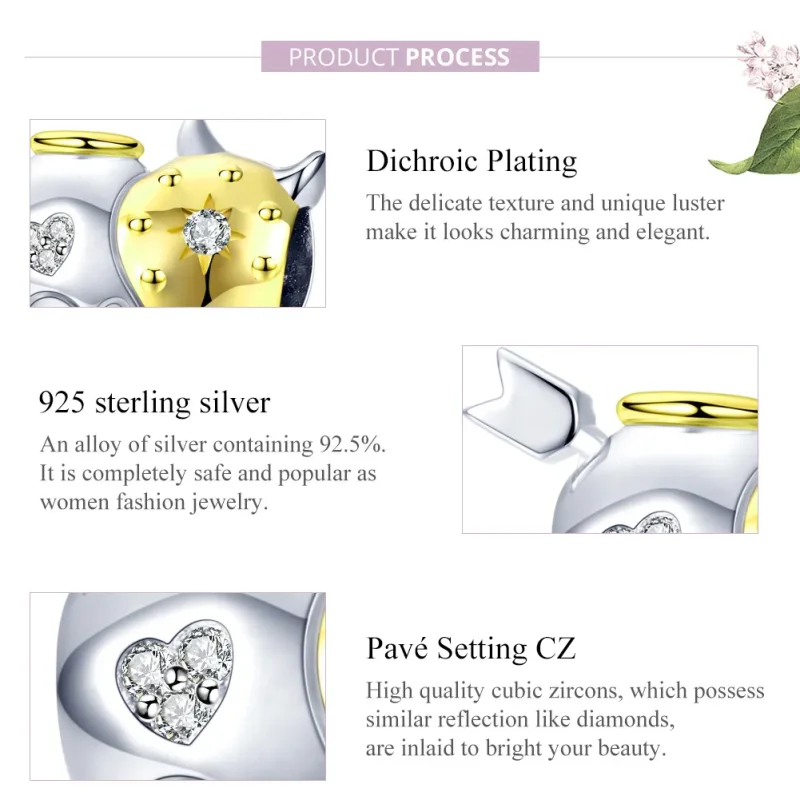 (imagine pentru) Talisman Tip Pandora Înger diavol în două nuanțe - BSC107 - Vizualizare 8