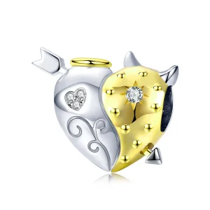 (imagine pentru) Talisman Tip Pandora Înger diavol în două nuanțe - BSC107
