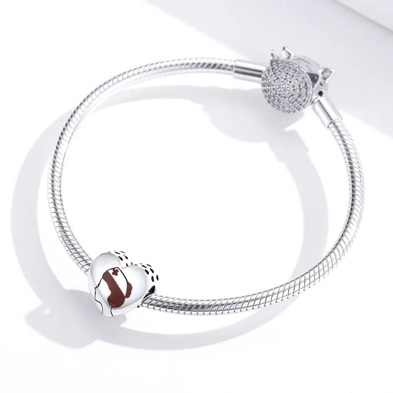 (imagine pentru) Talisman Tip Pandora Înger în alb - Infirmieră din argint - SCC1547 - Vizualizare 4