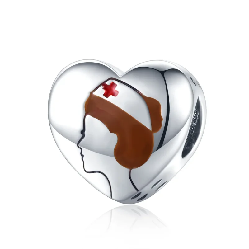 (imagine pentru) Talisman Tip Pandora Înger în alb - Infirmieră din argint - SCC1547