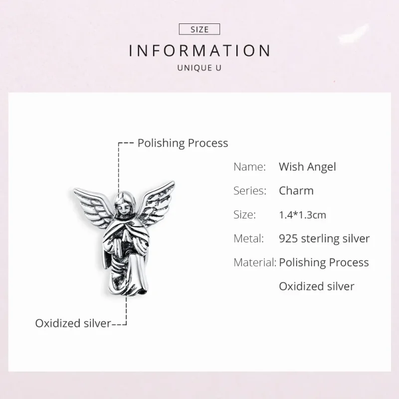 (imagine pentru) Talisman Tip Pandora Îngerul Iubirii din argint - BSC314 - Vizualizare 6