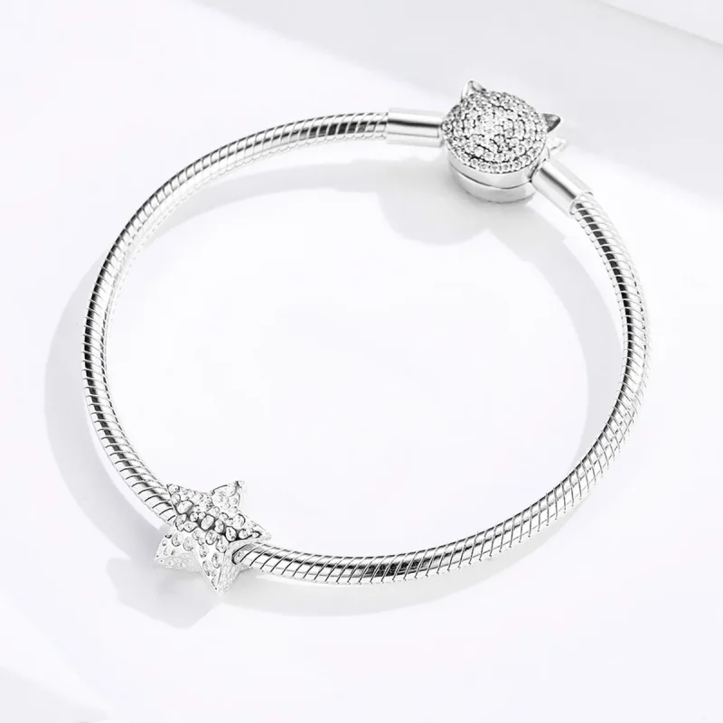 (imagine pentru) Talisman Tip Pandora Înstelat din argint - SCC1246 - Vizualizare 3