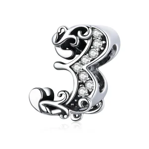 (imagine pentru) Talisman Tip Pandora Numărul 3 din argint - SCC1418-3