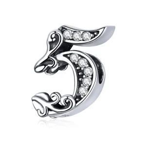 (imagine pentru) Talisman Tip Pandora Numărul 5 din argint - SCC1418-5