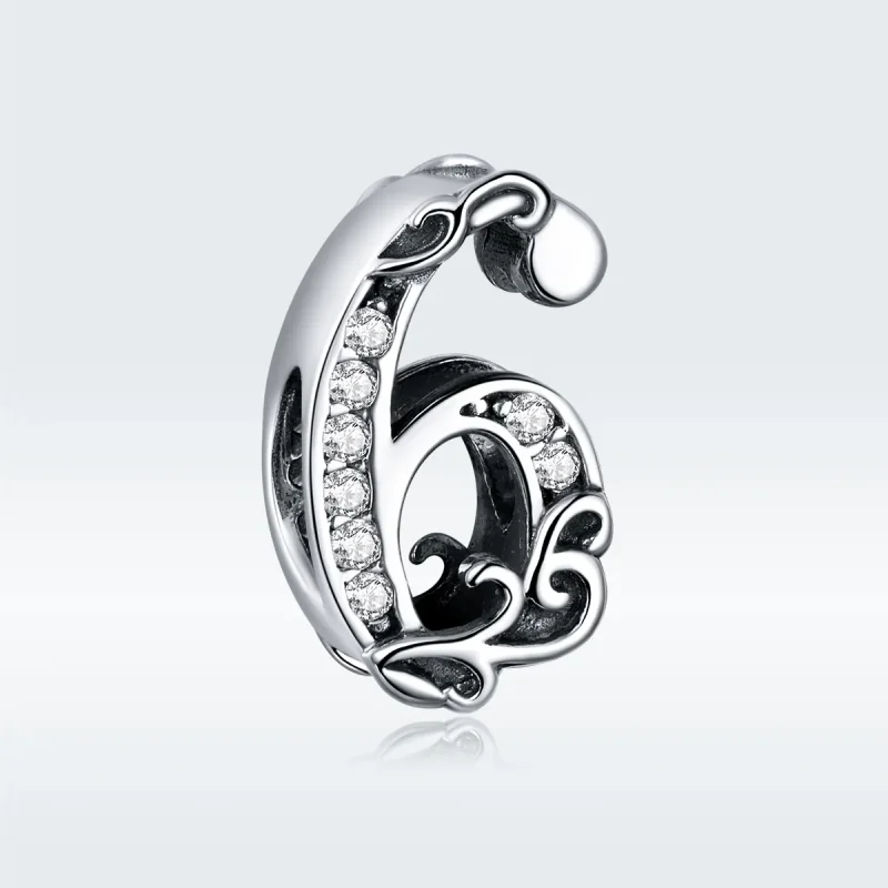 (imagine pentru) Talisman Tip Pandora Numărul 6 din argint - SCC1418-6 - Vizualizare 5