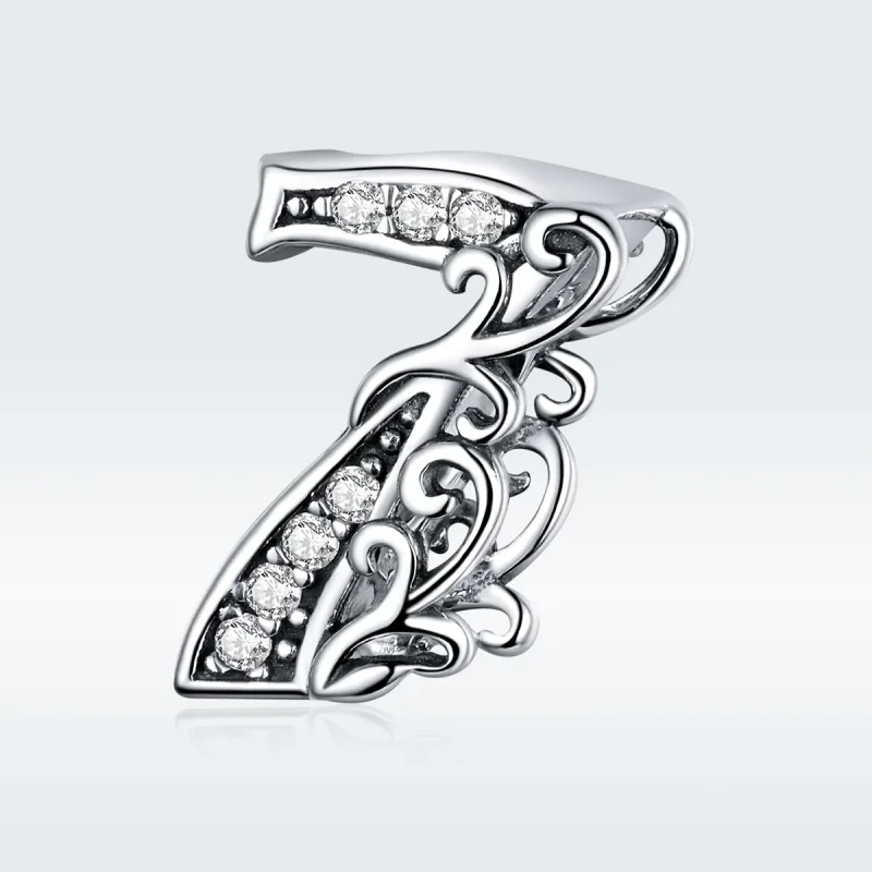 (imagine pentru) Talisman Tip Pandora Numărul 7 din argint - SCC1418-7 - Vizualizare 5