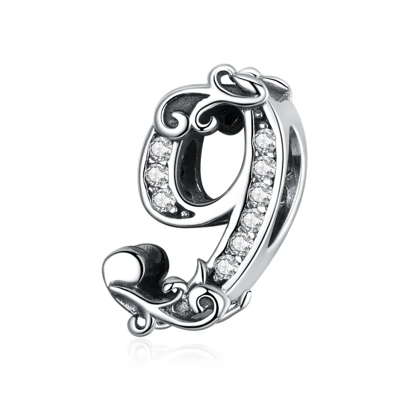 (imagine pentru) Talisman Tip Pandora Numărul 9 din argint - SCC1418-9