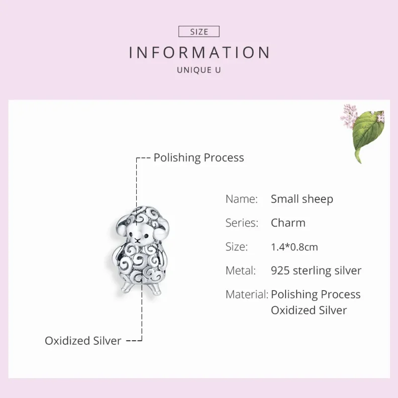 (imagine pentru) Talisman Tip Pandora Oaia Mică din argint - BSC187 - Vizualizare 7