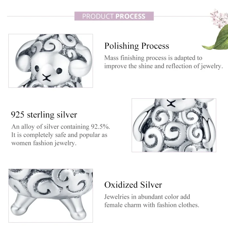 (imagine pentru) Talisman Tip Pandora Oaia Mică din argint - BSC187 - Vizualizare 8