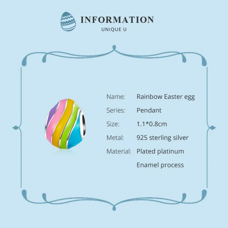 (imagine pentru) Talisman Tip Pandora Ou de Paște din argint - BSC223 - Vizualizare 6