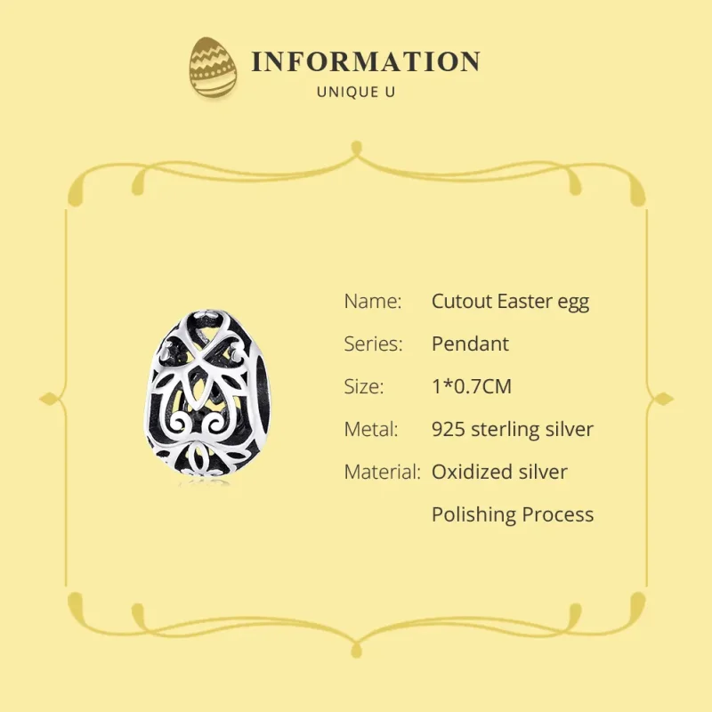 (imagine pentru) Talisman Tip Pandora Ou de Paște din argint - SCC1464 - Vizualizare 6