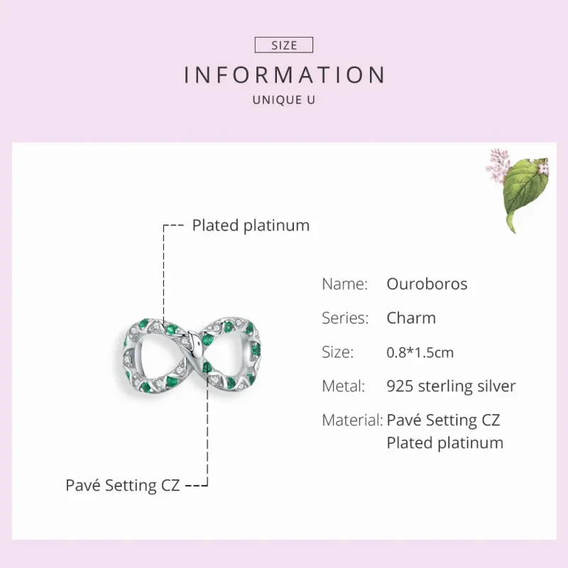 (imagine pentru) Talisman Tip Pandora Ouroboros din argint - BSC186 - Vizualizare 7