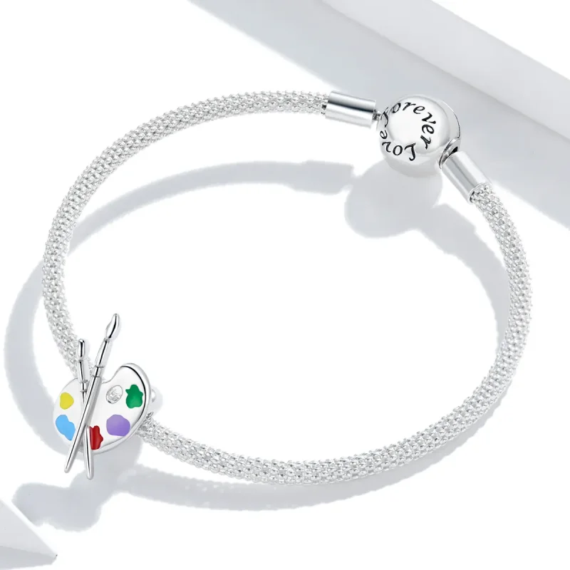 (imagine pentru) Talisman Tip Pandora Paletă de artă colorată din argint - BSC359 - Vizualizare 3