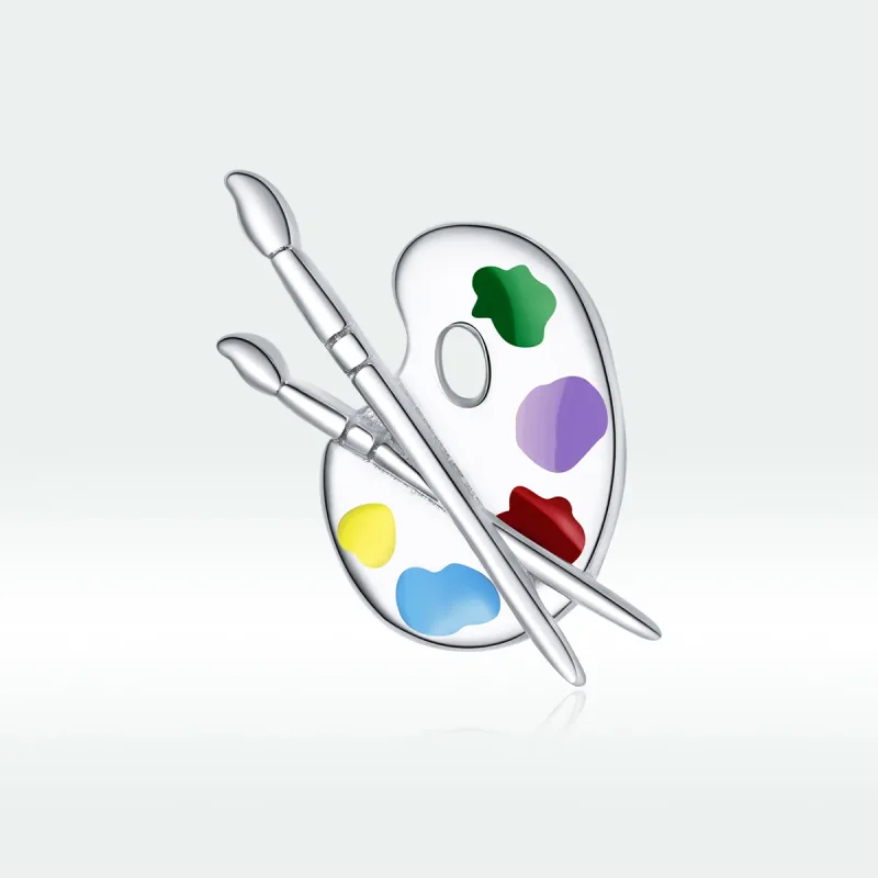 (imagine pentru) Talisman Tip Pandora Paletă de artă colorată din argint - BSC359 - Vizualizare 5