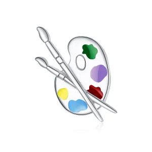 (imagine pentru) Talisman Tip Pandora Paletă de artă colorată din argint - BSC359