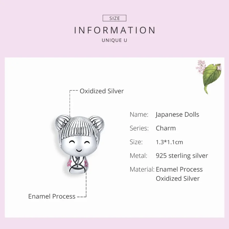 (imagine pentru) Talisman Tip Pandora Papusa japoneza din argint - SCC1455 - Vizualizare 7